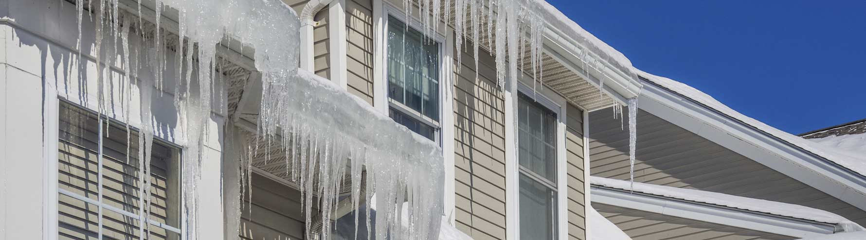 Ice Dams on roof of house