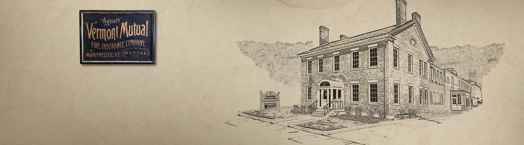 Drawing of Vermont Mutual building